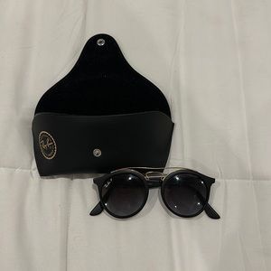Ray Ban Black Double Bridge Round Sunglasses